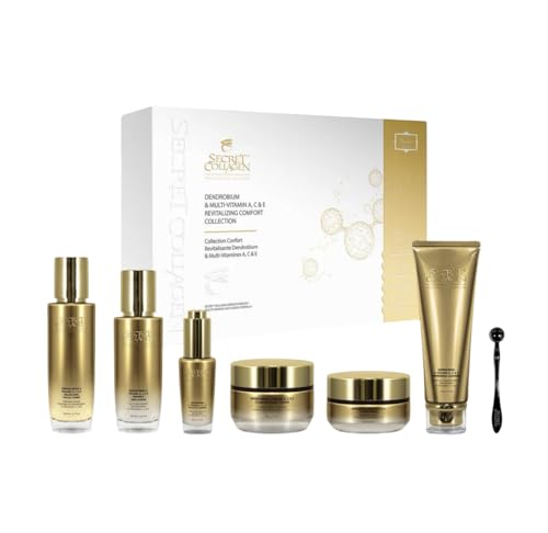 Revitalizing Collagen Skincare Set with Dendrobium & Vitamins A, C, E - 7 Pieces