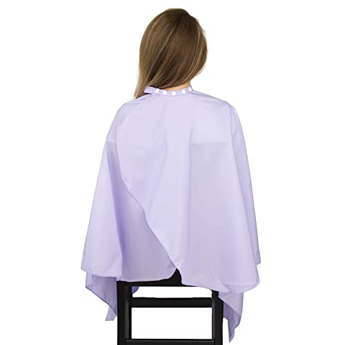 Hair Cutting Cape for Adults - Large Lightweight Water Resistant Salon Cape - Snap Closure - 60in x 57.5in - Haircut Cape - Hair Cape - Barber Capes (Lavender Purple)