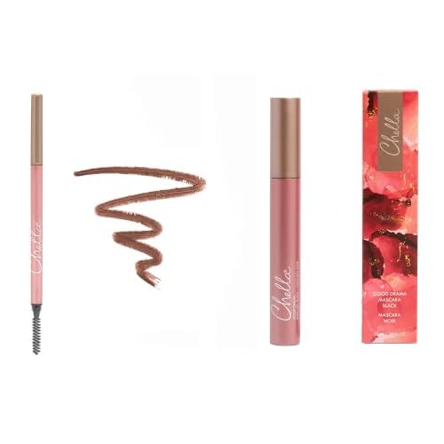 Chella Good Drama Vegan Mascara and Eyebrow Pencil Bundle, Tantalizing Taupe