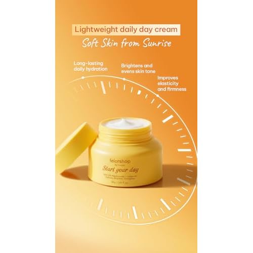 Start Your Day Brightening Day Cream with 5% Niacinamide & Ceramide, Lightweight Daily Face Cream for Dull Skin, 1.69 fl oz