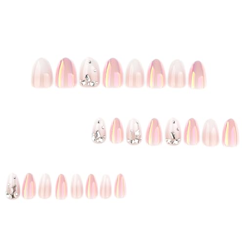 YIHONGYAN Almond Ombre Press-On Nails Kit - 24 Pcs Acrylic