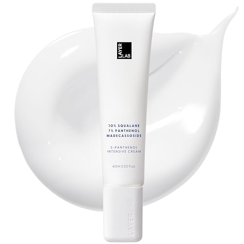 LAYERLAB S-Panthenol Intensive Facial Moisturizer, 7% Panthenol & 10% Squalane for Dry, Sensitive Skin, Moisture Barrier Support & Visibly Calms Redness, Korean Skincare Face Cream 60ml, 2.02fl oz.
