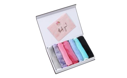 Y2 Petals Make-up Remover Cloths, Just add Water, Reusable Make Up Remover Towels, Ultra Soft Microfiber Makeup Eraser Cloths 7 Day Set, 6x6 inch Multi-Color Pack of 7