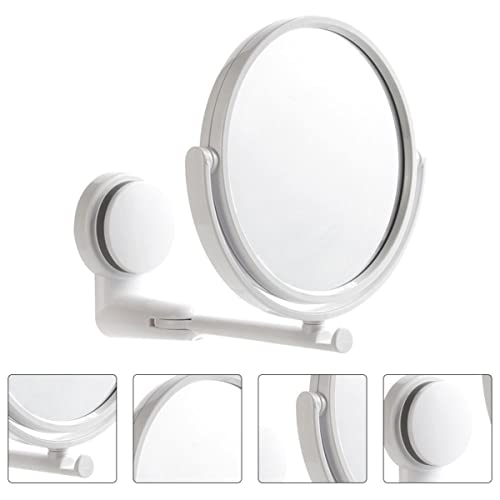 Minkissy Wall Mounted Makeup Mirror 10x Magnification, Suction Cup, Double-Sided, Adjustable - Transparent 1" x 1"