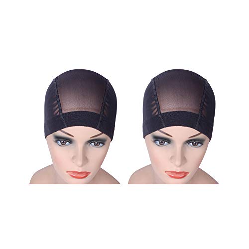 Wig Cap M - 2 Pcs Stretchable Mesh Hair Nets Black