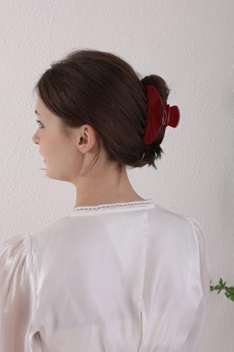 Acetate Claw Clips 4-Inch Cherry Red Hair Clips