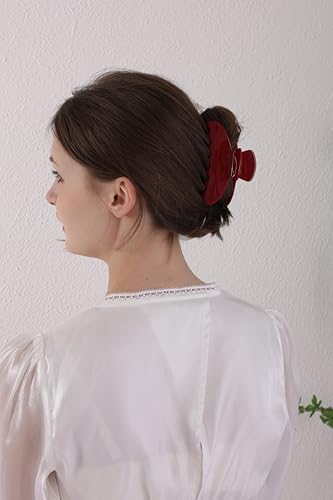 Acetate Claw Clips 4-Inch Cherry Red Hair Clips