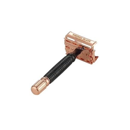 VIKINGS BLADE Double Edge Safety Razor for Men + 5 Swedish Steel Blades + Luxury Case. Smooth, Reusable, Eco-Friendly (Chieftain ¡°Odin¡±)