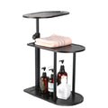 Bamboo Bath Tray with Swivel Top & 3-Layer Storage