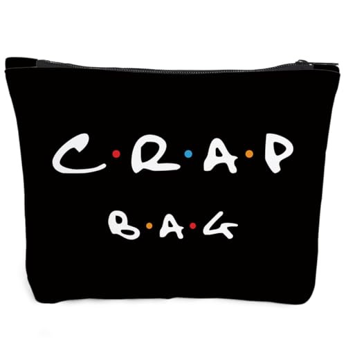 Funny gift Friend makeup bag, Best friend Cosmetic Bag, Friends Theme Natural Reusable Eco-Friendly Makeup Bag Gifts, for Women Men Best Friends Birthday Christmas Gift. Black