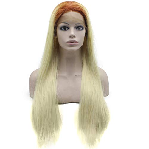 MX Angel Ombre Blonde Lace Front Synthetic Wig Long Curly Hair