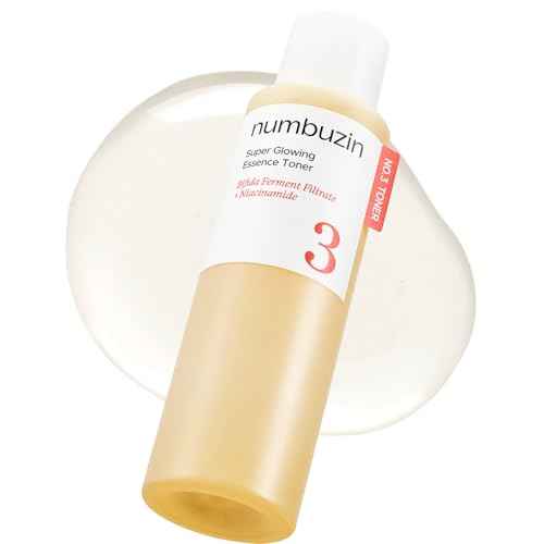 numbuzin No.3 Toner | Super Glowing Essence Toner | Skin Radiance, Zero Pore, Skin Tightening, Skin Texture, Hydration | Fermented Ingredients, Niacinamide, Galactomyces | 6.76 fl. oz.