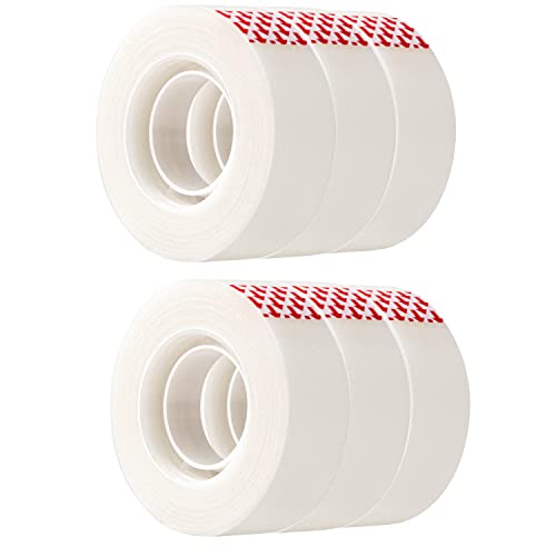 Amazon Basics Matte Finish Transparent Tape - 6 Pack, 3/4" x 1000" for Office & Crafts