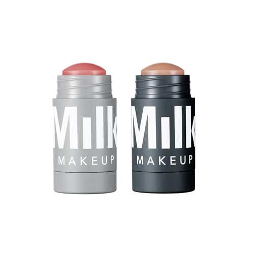 Milk Makeup Lip & Contour Cream Stick Bundle, Light Skin Tones ? Cream Lip + Cheek in Werk & Contour Sculpt Stick in Toasted ? Hydrating & Buildable Formula