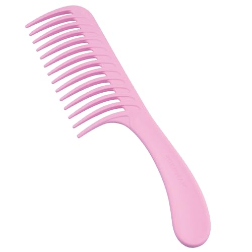 Denman D28 Wide Tooth Detangling Comb - Curved Pin For Detangling, Curl Defining, Smoothing - Wet Comb For All Hair Types, Women and Men