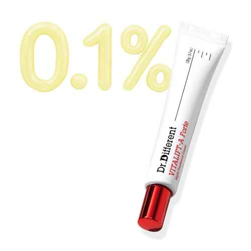 Dr.Different VITALIFT-A Forte Retinal 0.1%, Intensive Anti-Aging Cream for Wrinkle Reduction, Skin Elasticity, Lifting, Firming with Vita A, K-Skincare made by Korean Dermatologist. 0.7oz