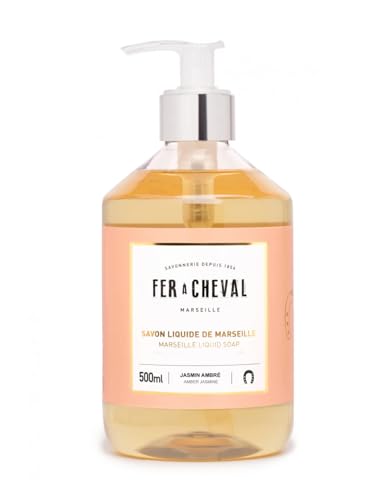 Fer à Cheval Marseille Liquid Soap, French Savon Liquide De Marseille, Luxury Rose Scented Liquid Marseille Soap, Rose Petals, 500ml/16.9fl oz