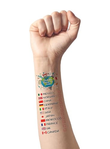 Epcot Temporary Tattoos - Pack of 8 Country Markers