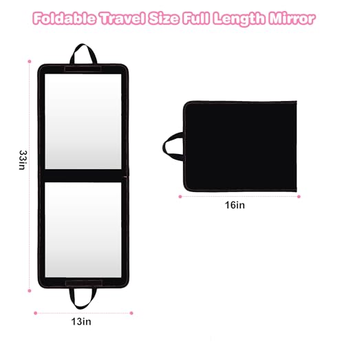 LPHUMEX Foldable Full Length Mirror 33 Inch Portable Travel