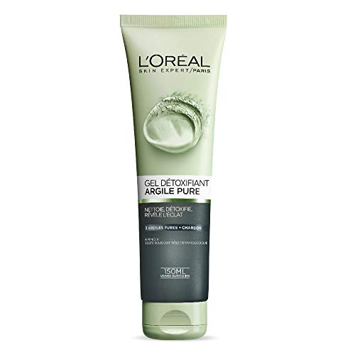 L'Oreal Paris Skincare Pure-Clay Facial Cleanser with Charcoal for Dull and Tired Skin to Detox and Brighten, Face Wash for All Skin Types, 4.4 fl; oz.