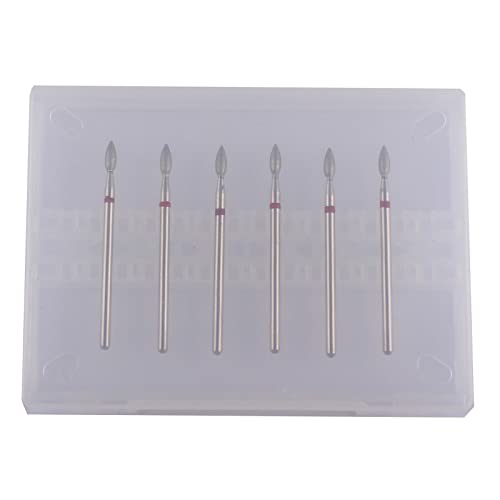 6pcs Flame Diamond Cuticle Clean Bits Set for Nail Drill