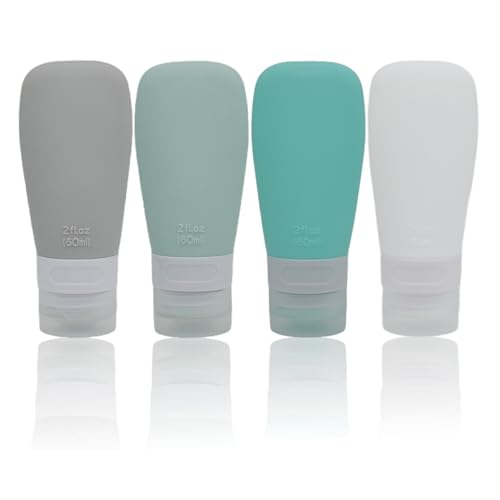 Silicone Travel Bottles 2oz Leak-Proof TSA-Approved 4-Pack