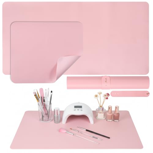 Foldable Nail Art Table Mat - Waterproof PU Leather, Non-Slip