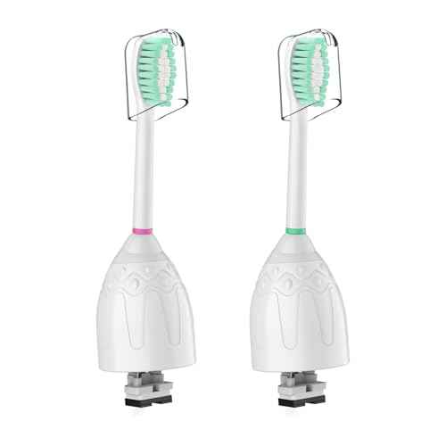 Toothbrush Heads for Philips Sonicare Replacement Brush Heads Medium Soft Dupont Bristles Electric Toothbrush Replacement Heads Fit E-Series Essence Xtreme Elite Advance and CleanCare, 2 Pack, White