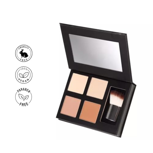 Klasme Contour & Highlighter Palette - 4 Shades, Matte & Shimmer