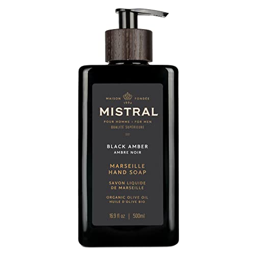 Mistral Men's Natural Hand Soap, Black Amber