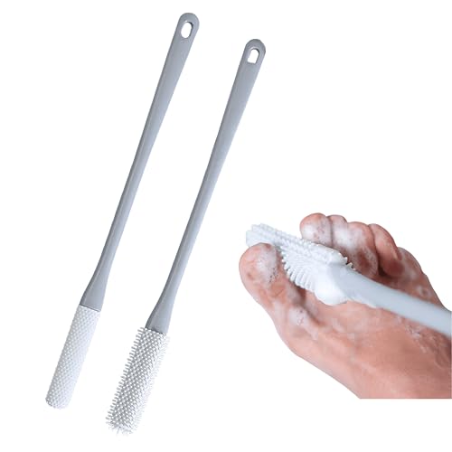 Nurlypop Foot Scrubber Brush 15.7" Long Handle, 2 Pack
