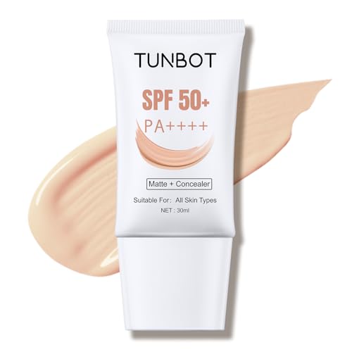 Tunbot Liquid Foundation SPF 50 - Full Coverage & Lightweight, 30ml