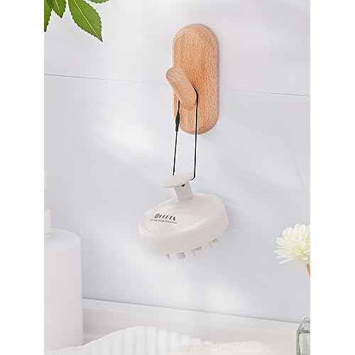 HEETA Hair Scalp Massager for Hair Growth, Shampoo Brush, Scalp Scrubber Exfoliator with Soft Silicone Bristles for Dandruff Removal to Relieve Stress, Wet Dry Use Updated Material, Beige