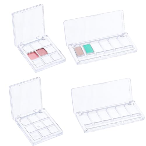 4Pcs Clear Empty Makeup Palette Kit - Refillable Depotting Cases