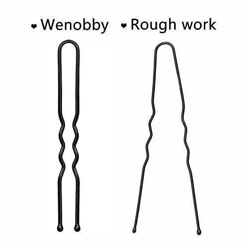 U-Shaped Hair Pins for Buns, 100 PCS Black Thick Bobby Pins