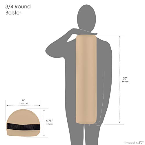 EARTHLITE 3/4 Round Massage Bolster Pillow - Durable PU Support Cushion