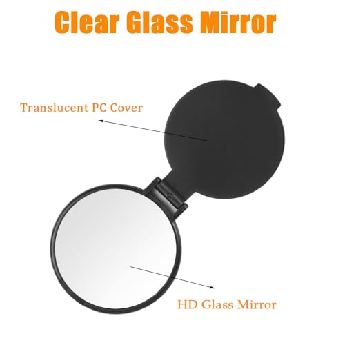 50 Pack Mini Makeup Mirror Compact Mirror Bulk, Compact & Travel Mirrors Small Folding Mirror Round Portable Pocket Mirror for Purse, Women Travel Daily Use(Black)