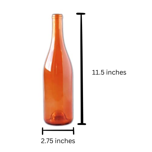 Orange Decorative Glass Bottles, 2 Pack, for Bottle Trees and Crafts