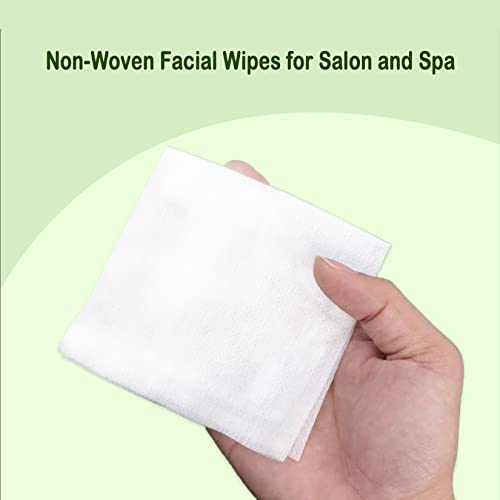 Esthetic Cosmetic Non-Woven Facial Wipes for Salon and Spa Use, Lint Free Essentials for Facial Treatments (Nonwovens Wipes 200 Count) (4"x 4")
