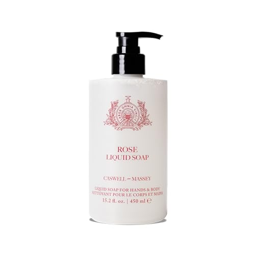 Caswell-Massey Rose Liquid Hand Soap & Moisturizing Body Wash with Pump, Hydrating Plant-Based Skin Cleanserfor Men & Women, Paraben and Phthalate Free, 15.2 fl oz