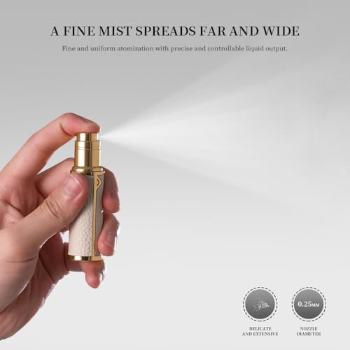 Refillable 5ml Perfume Spray Bottle Set with Leather Case - Travel Essential