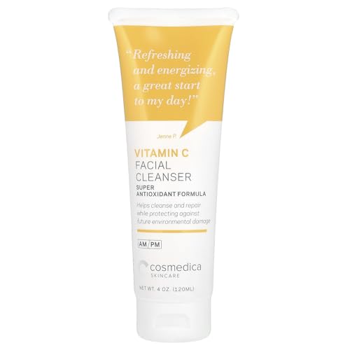 Cosmedica Skincare Vitamin C Facial Cleanser - 4 oz, Vitamin C for Anti-Aging ? Gentle Face Cleanser Refreshes and Restores Skin¡¯s Natural Vibrance and Clarity