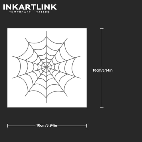 INKARTLINK Semi-Permanent Tattoos - 2 Sheets Spider's Web