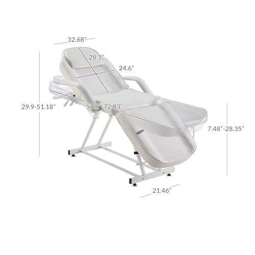 BELLEZE Adjustable Tattoo Chair - Facial Bed & Salon Equipment