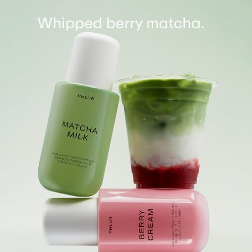 PHLUR Matcha Berry Cream & Matcha Milk Body & Hair Mist Duo - Long Lasting Fragrance Set