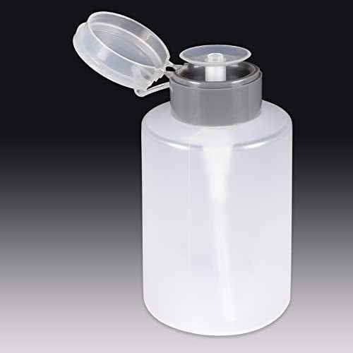 9oz Gray Push Down Pump Dispenser Empty Refillerble Bottle with Flip Top Cap - for Nail Polish, Travel, Cosmetics Packaging