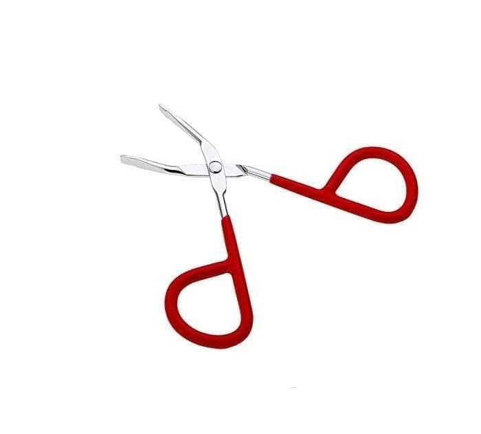 1Pc Red Eyebrow Tweezers Stainless Steel Scissors Shaped Tweezers Slant Tip Tweezer Clip Hair Tweezer Beauty Tool for Women Girl Hair Removal