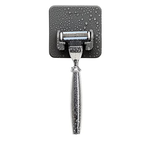 TOOLETRIES The Mason Razor Holder - Secure & Safe, Silicone Toiletry Organizer, Shower & Bathroom Accessory - Features Silicone-Grip Technology, Removable & Reusable - Charcoal