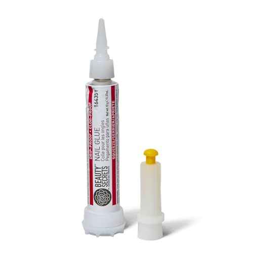 Beauty Secrets Drip & Clog Proof Nail Glue Bundled with Zebra Cushion Nail File Medium Coarse 180/100 Grit (2 Pack) by Beauty Secrets