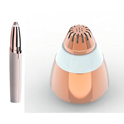 Eyebrow Hair Remover Replacement Heads Compatible for Finishing Flawless Facial Hair Removal Tool for Women Smooth, with Cleaning Brush, Rose Gold (RoseGold-2pcs)